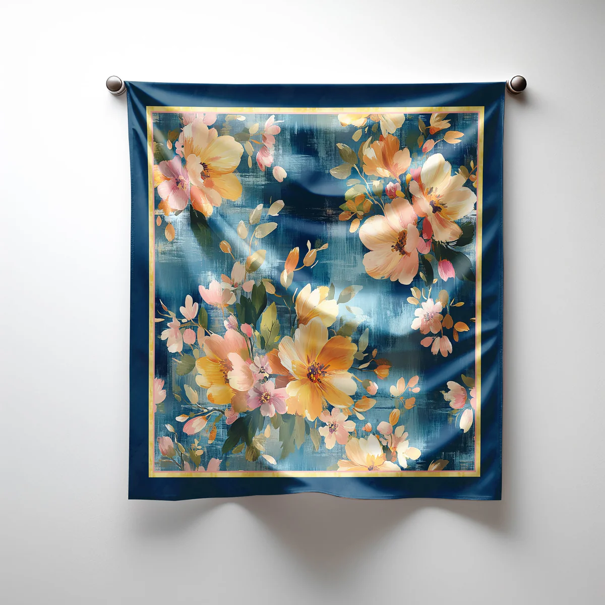 Simply Scarf™ – Petal Storm, 21.5"x21.5" Imitation Silk Bag Scarf with Free Pattern