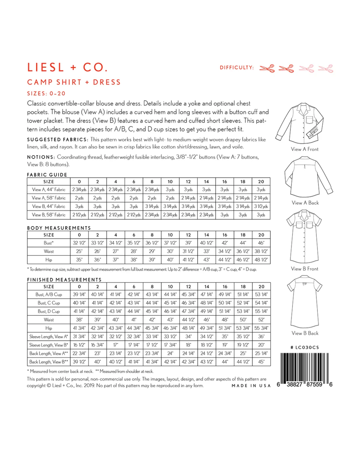 Camp Shirt & Dress Pattern
