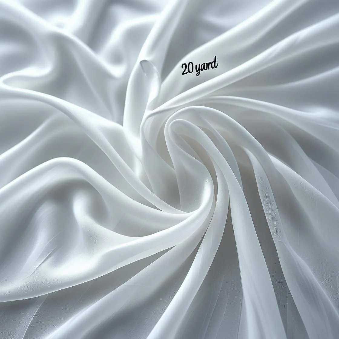 20 Yard Continuous Pieces – 60" Wide White Sheer Chiffon Fabric for Event Decor & Dresses | Free Shipping