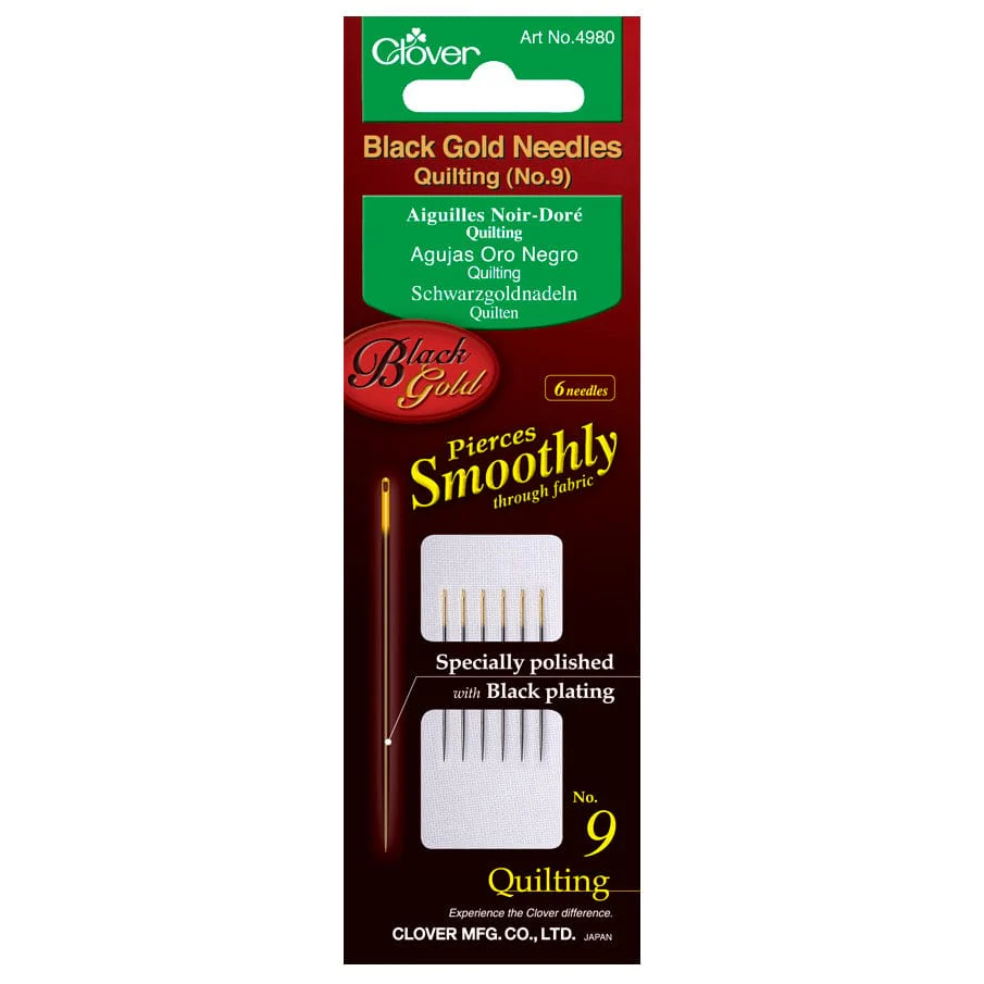 Clover Hand Sewing Needles Black Gold: Quilting Size 9