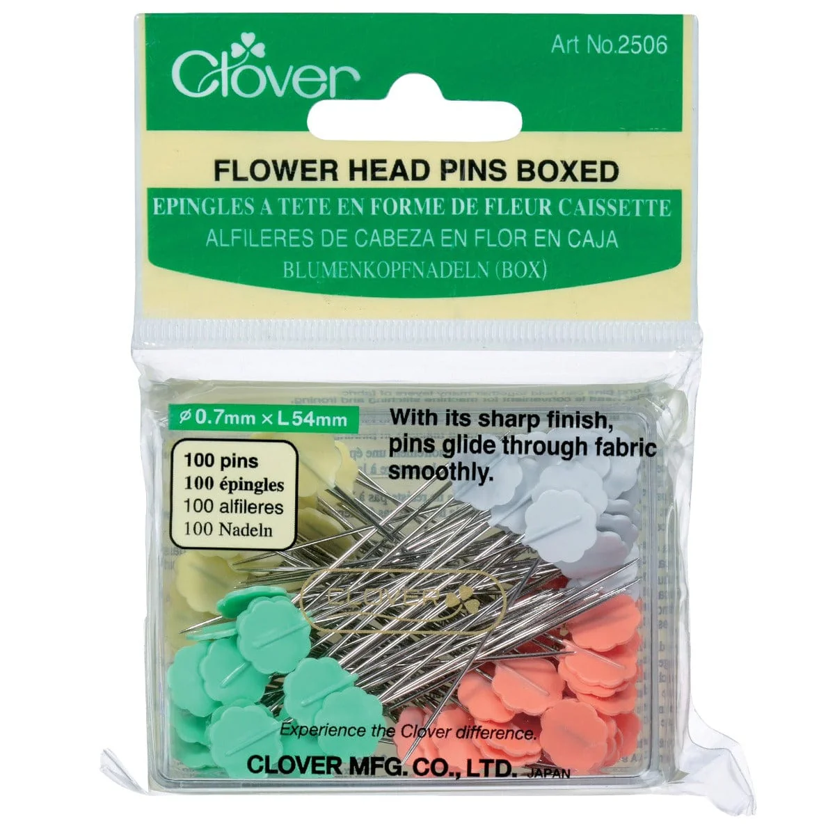 Clover Flower Head Pins 100 Pieces