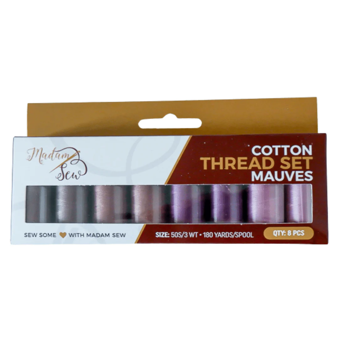 Cotton Thread Set - Mauves! For Quilting and Sewing - 8 Spools, 4 Colors, 180 Yards Each