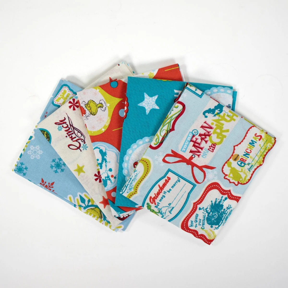 Grinch Christmas Fabric Fat Quarter Pack 5 Piece