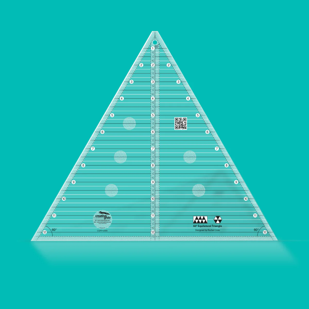 Creative Grids Non slip: 60° Triangle Ruler (12” finished size)