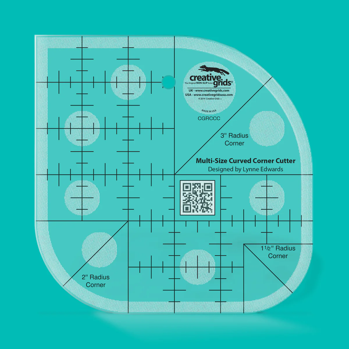 Creative Grids Non slip: Curved Corner Cutter Ruler