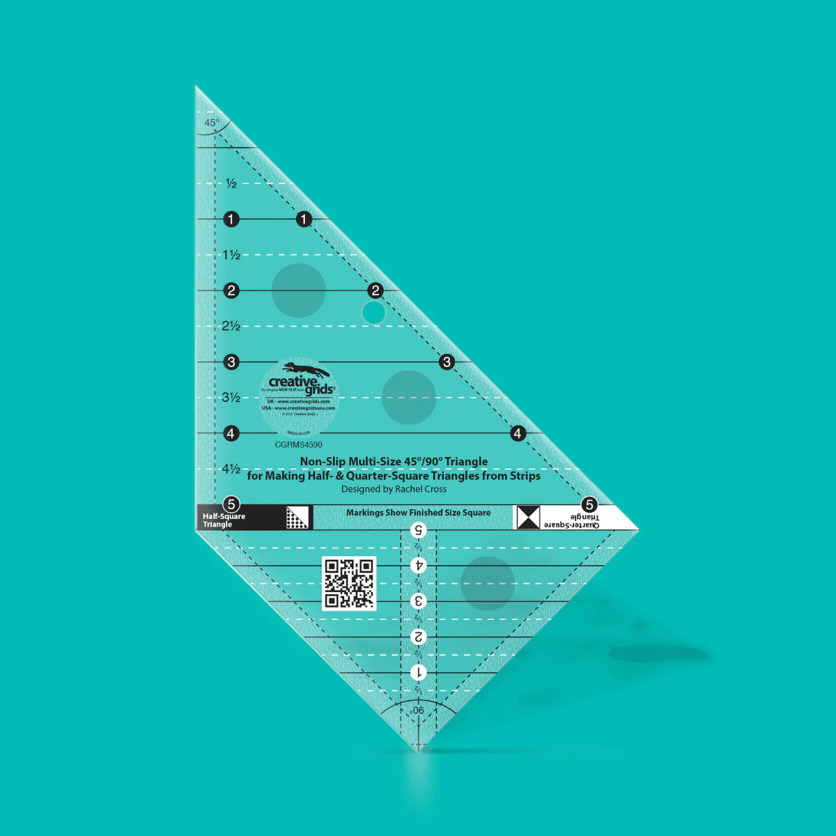 Creative Grids Non slip: Multi size triangle: 45 degree and 90 degree