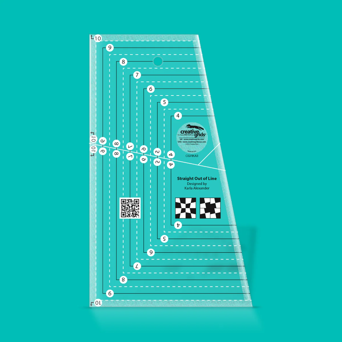 Creative Grids Non slip: Straight Out Of Line: 6" x 10" Ruler