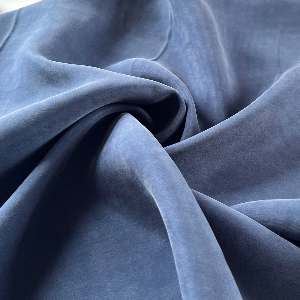 Remnant - Denim Blue Sandwashed Cupro - 1.09yd