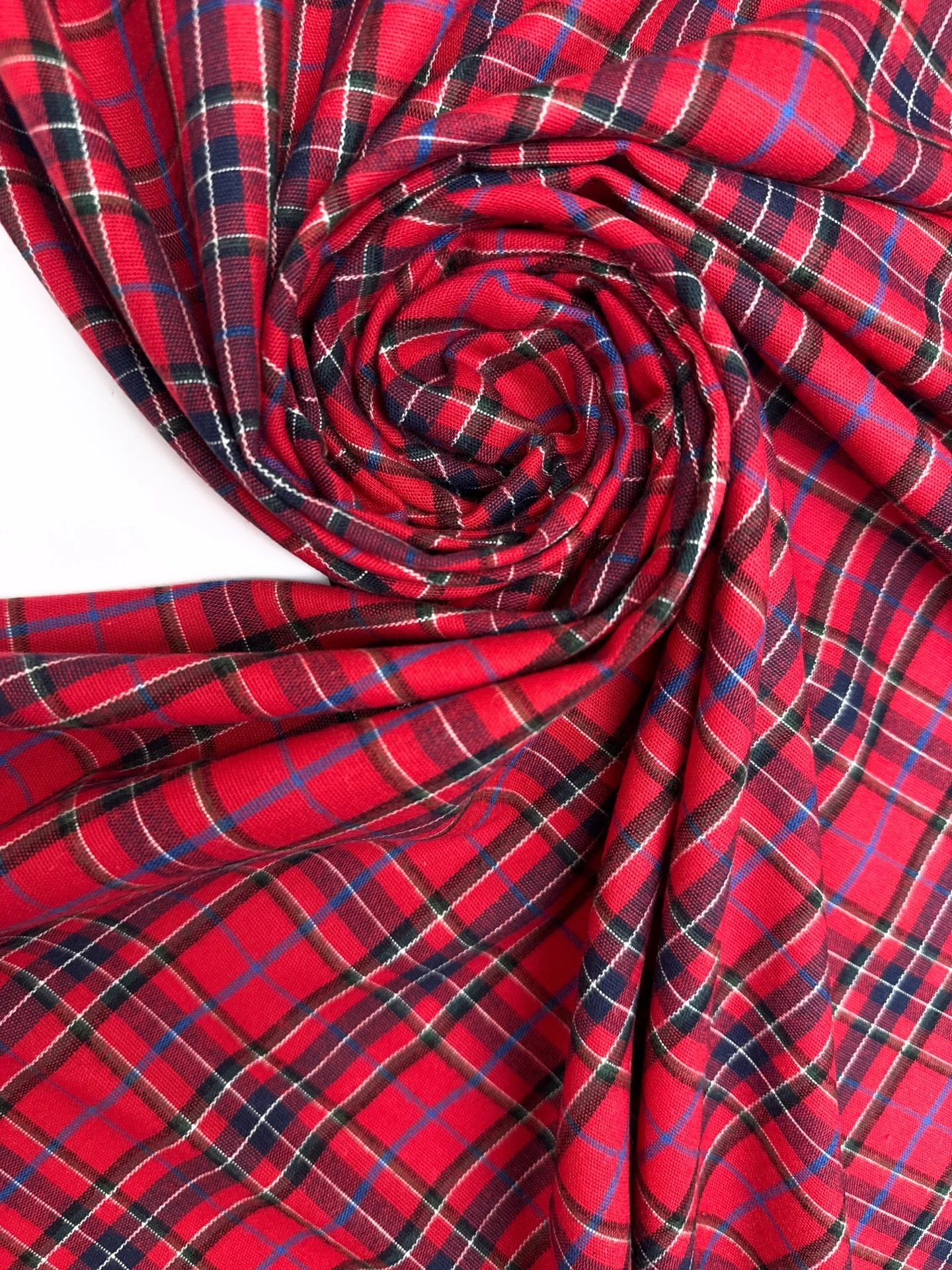 Flannel - Bright Red and Blue Plaid