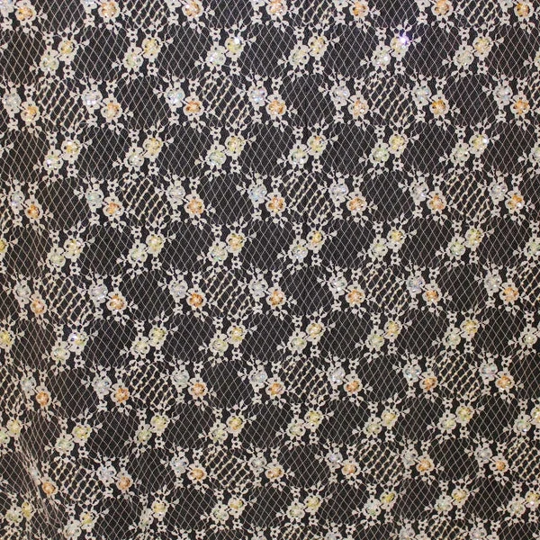 Lattice Pastel Beaded Lace - Multicolor
