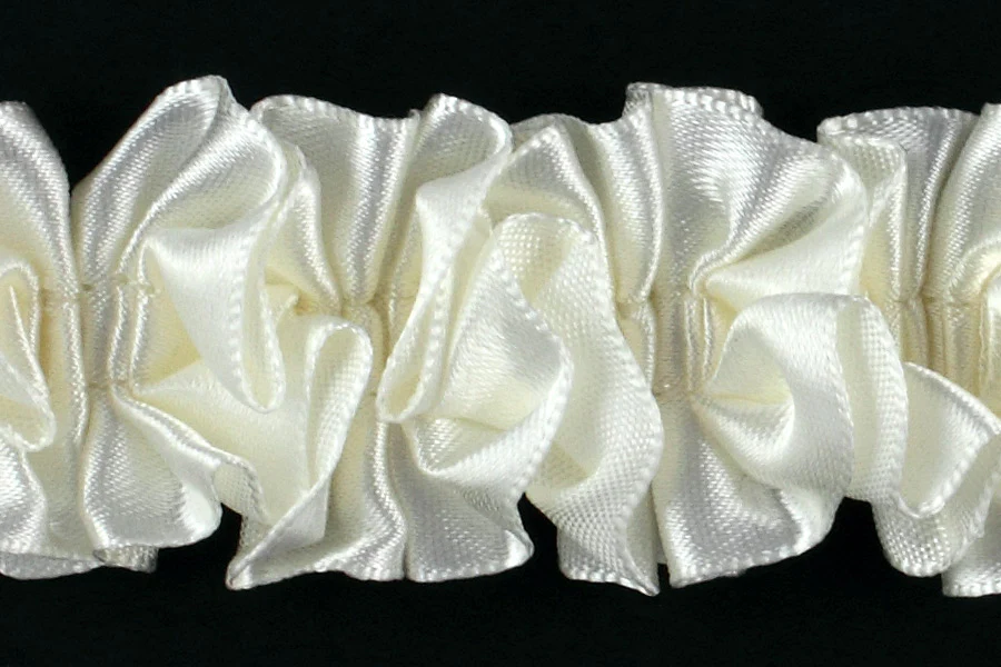 1 1/4"Ivory Satin Ruffled Ribbon