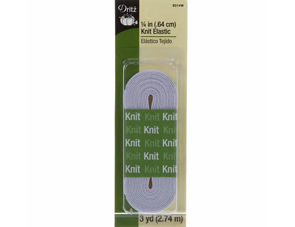 1/4" Knit Elastic White 9314W