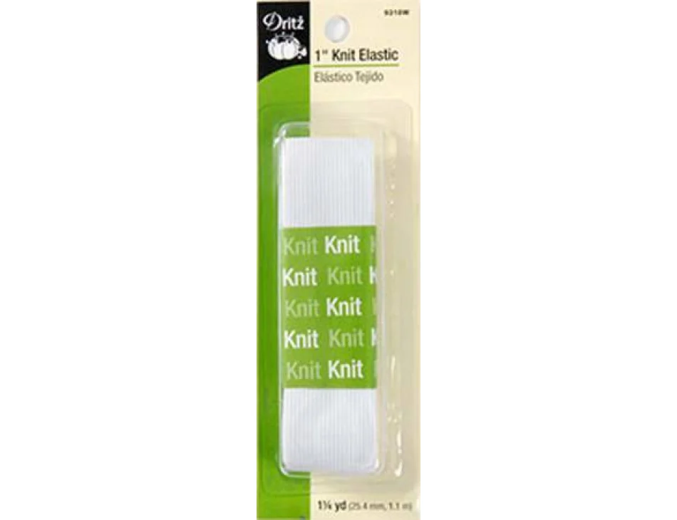 1" Knit Elastic White 9318W
