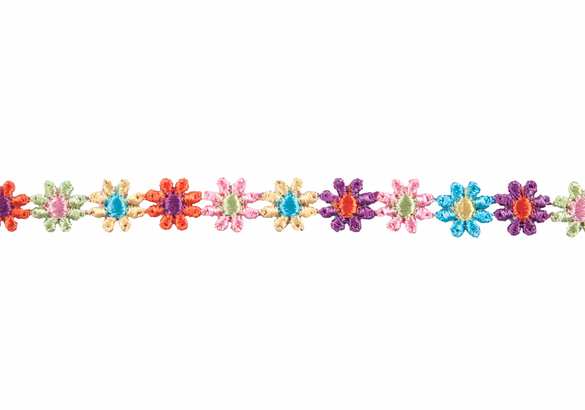 Guipure Daisy Lace Trim: 12mm: Multi-coloured