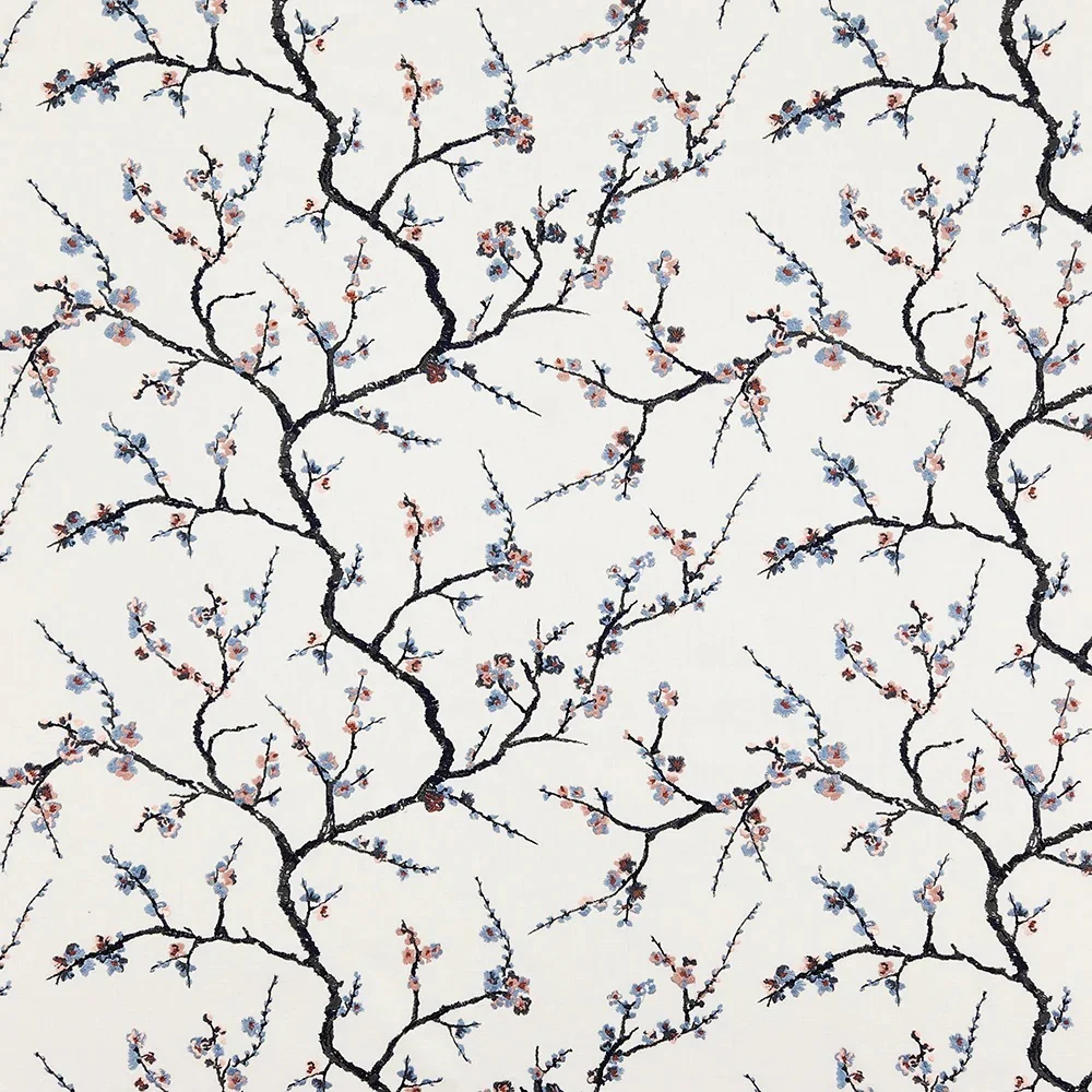 3 Yards ~ Find The Beauty Embroidered Fabric in Charcoal by Carole Fabrics