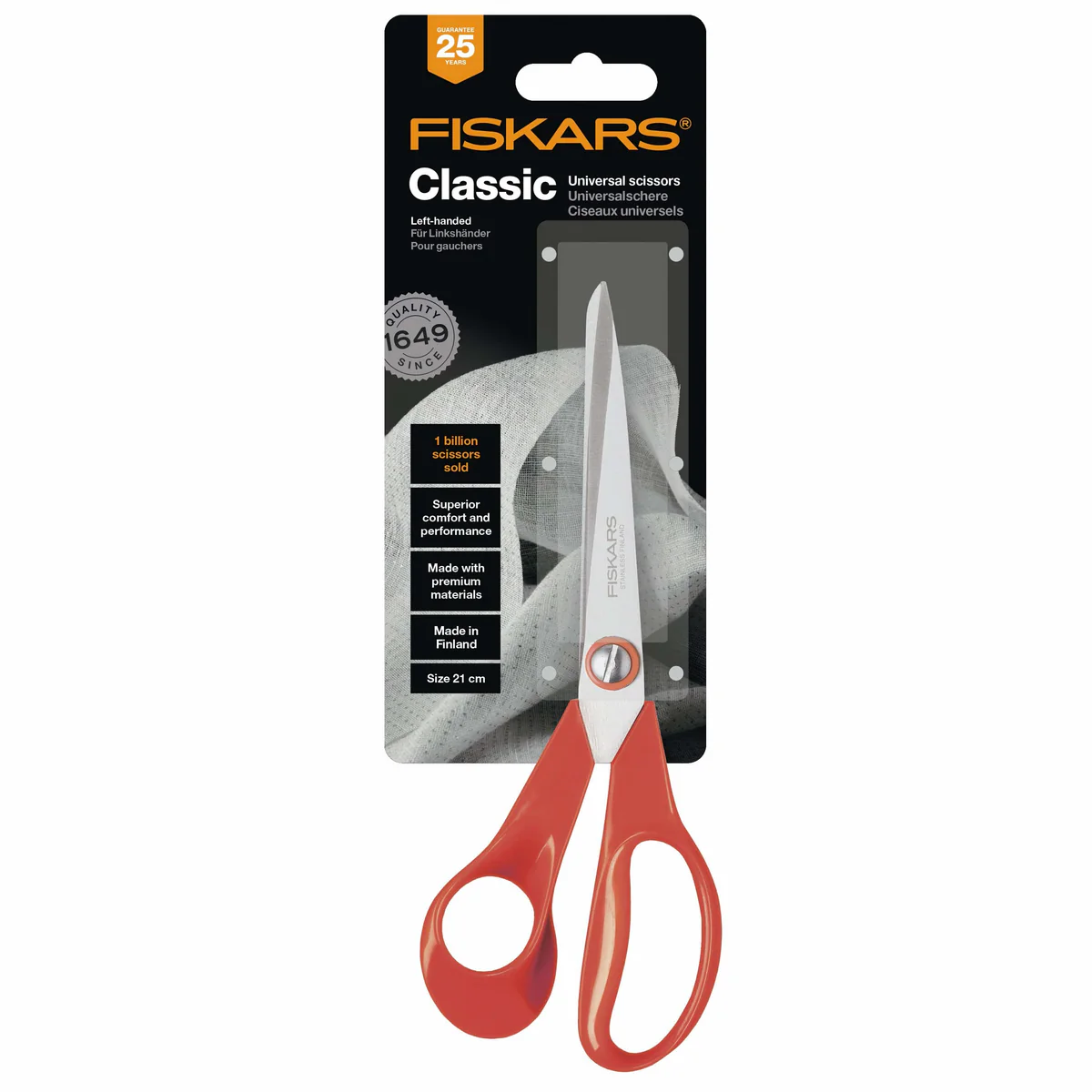 Fiskars Classic Left Handed Scissors General Purpose 21cm
