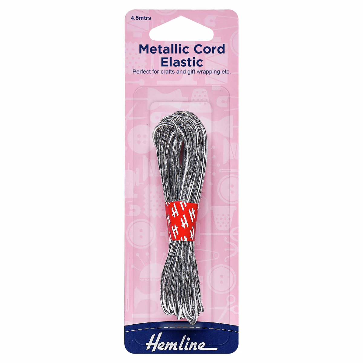 Elastic: Metallic Cord Silver: 4.5 Metres x 1.3mm Wide