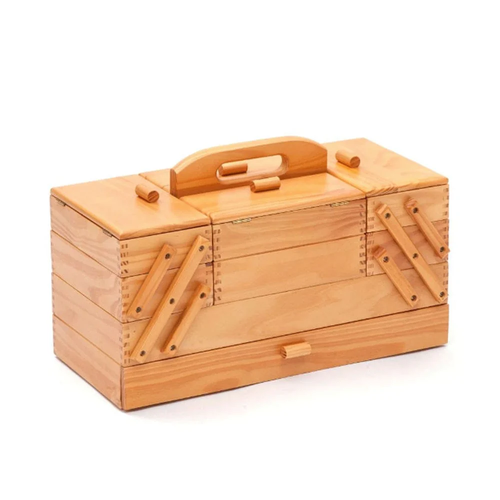 Cantilever Four Tier Wooden Sewing Box