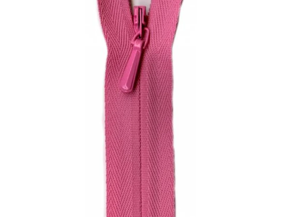 YKK Hot Pink Invisible Zipper 9"