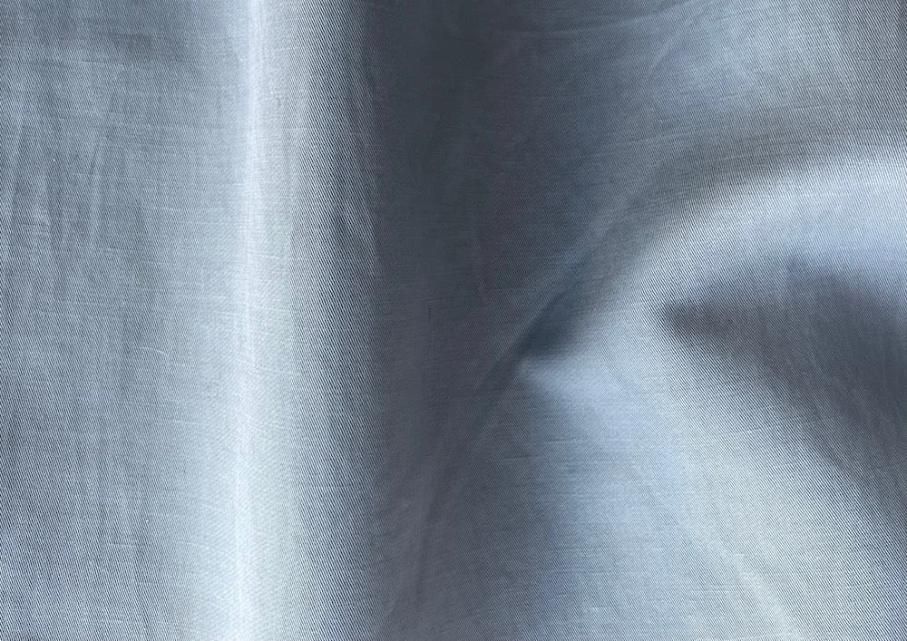 High-End Neutral Pearl Grey Linen & Cotton Blend Twill (Made in Italy)