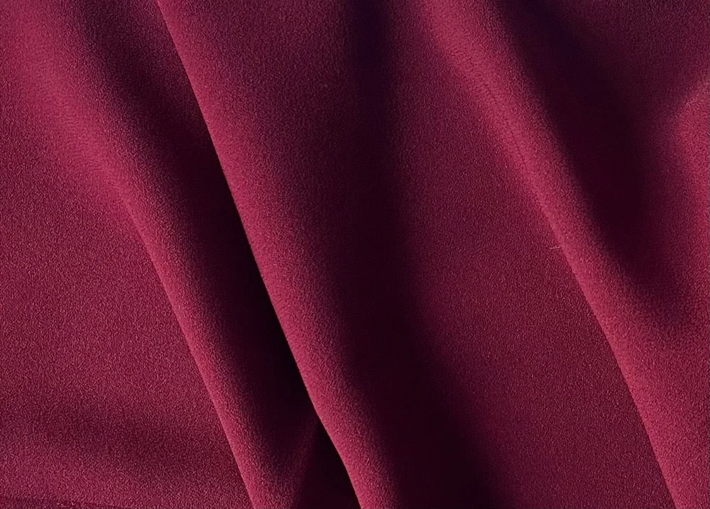 Headily Rich Burgundy Viscose Crepe(Made in Italy)