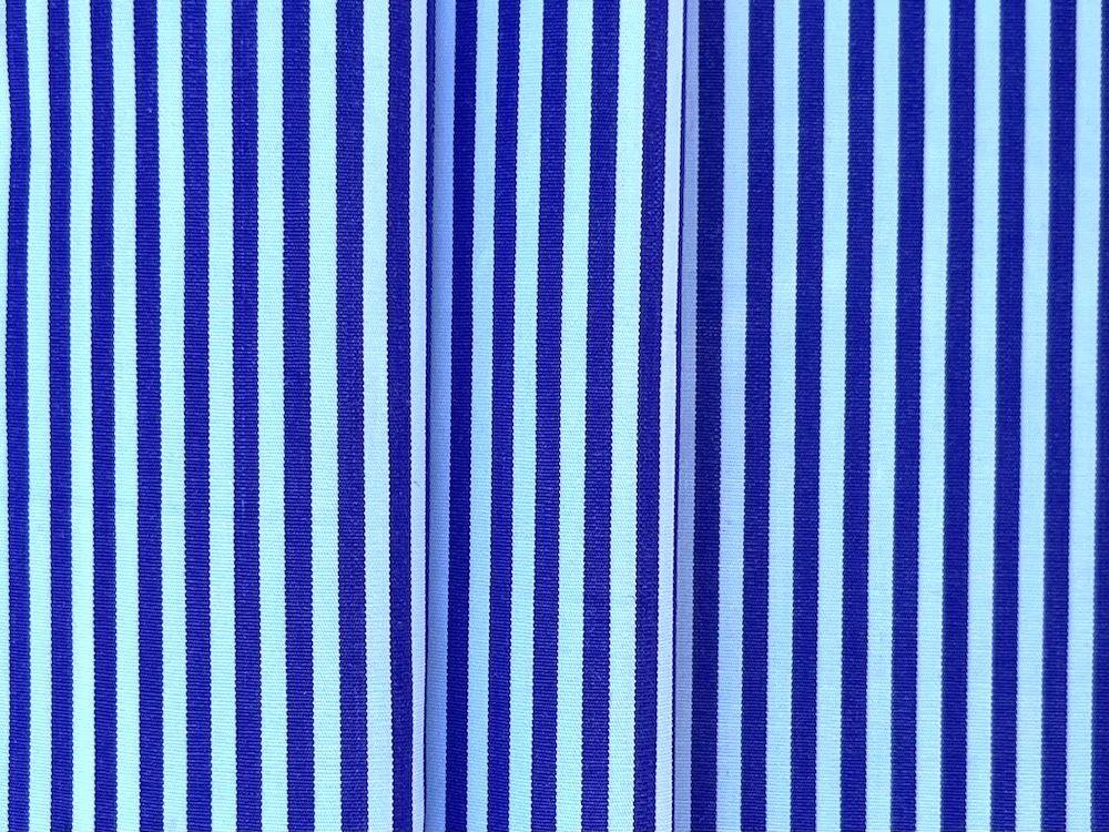 2-Ply Parisian Indigo Violet & White Striped Cotton Shirting (Made in Italy)