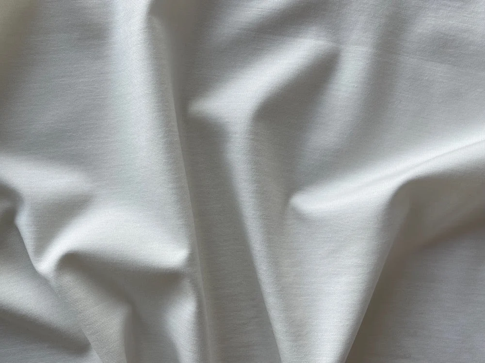 High-End Classic Winter White Rayon Viscose Ponte Double-Knit (Made in Italy)
