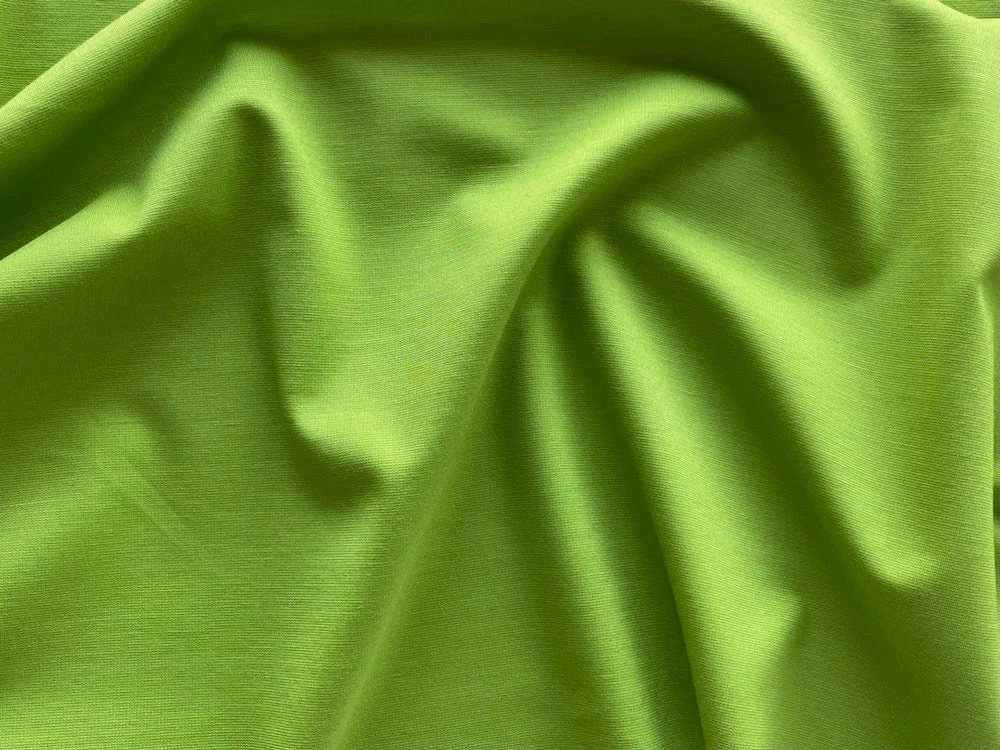 High-End Spring Bud Green Rayon Viscose Ponte Double-Knit (Made in Italy)