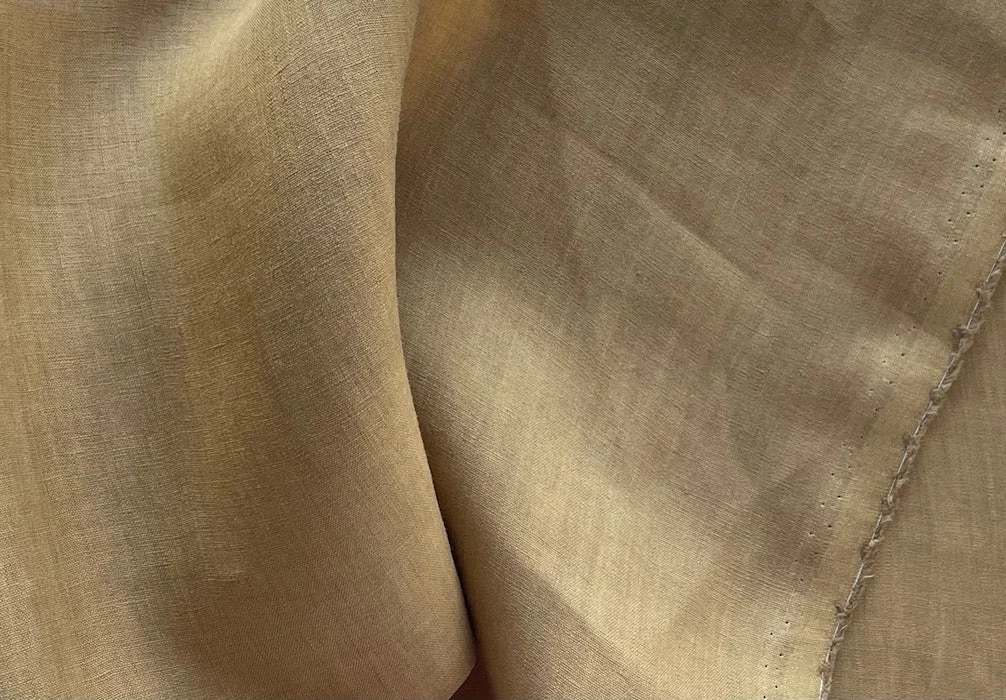 Alberta Ferretti Sophisticated Flaxen Bronze Linen(Made in Italy)