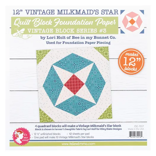12" Vintage Milkmaid's Star Foundation Papers
