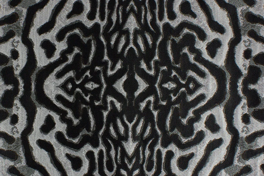 Smoke Striped Abstract Smooth Reversible Brocade (Made in Italy)