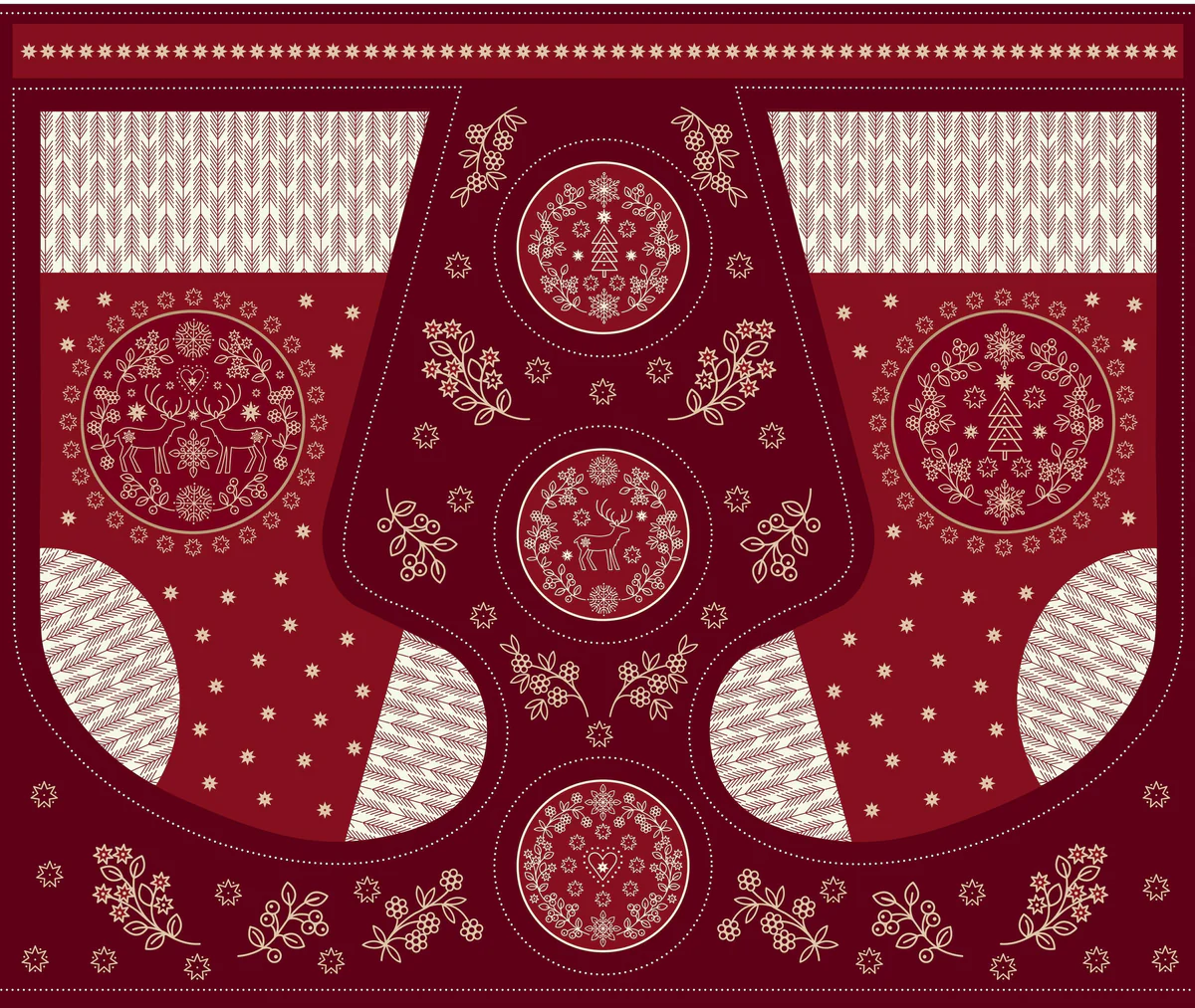Lewis And Irene Fabric Saariselka Stocking Fabric Panel C89