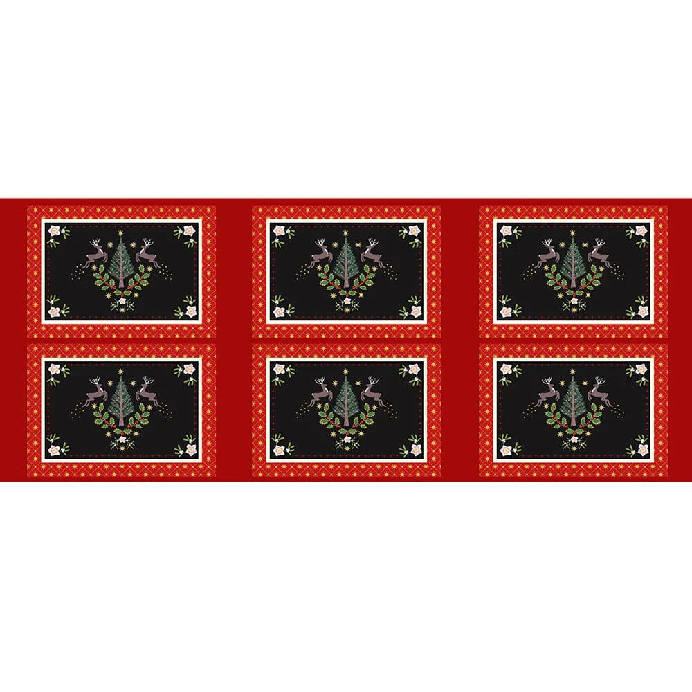 Lewis And Irene Yuletide Placemats Fabric Panel Metallic C97