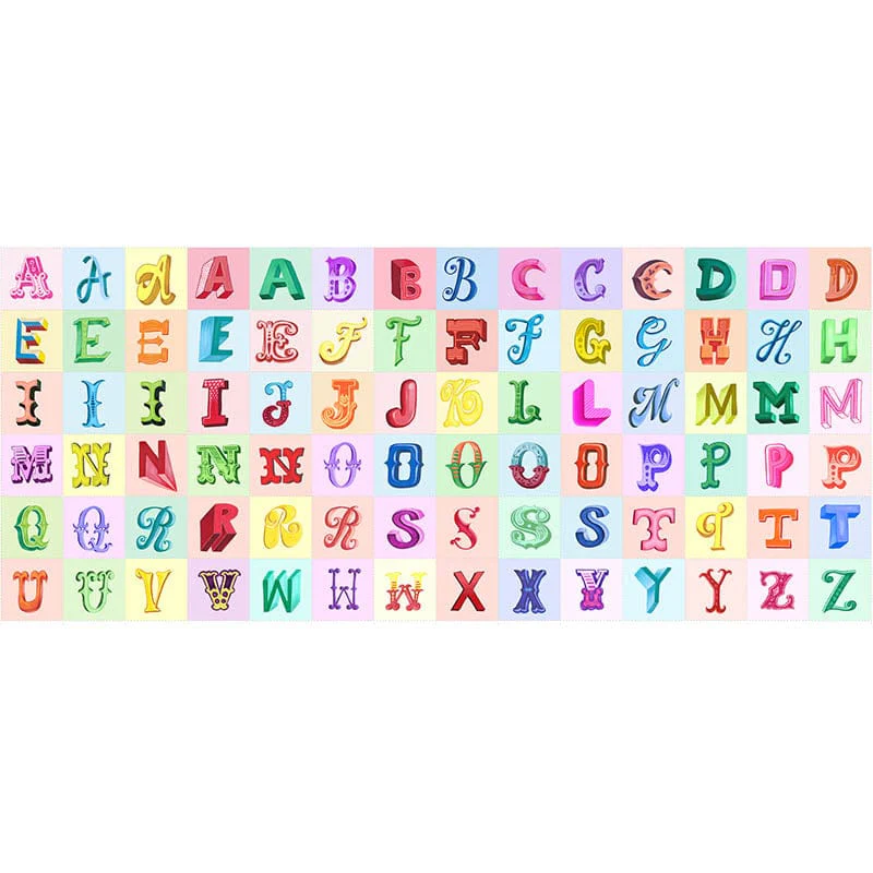 Lewis And Irene Colour Collection Alphabet 18 X 44 Inch Fabric PanelJm4