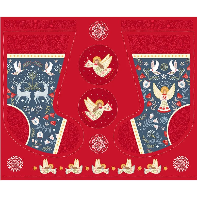 Lewis And Irene Peace And Joy Stocking Fabric Panel C106