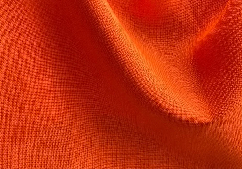 Mid-Weight Clear Mandarin Orange Linen (Made in Poland)