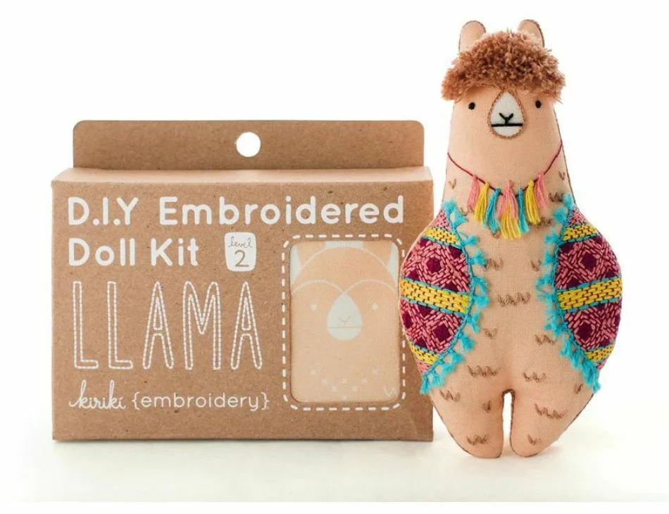 Llama Embroidered Doll Kit