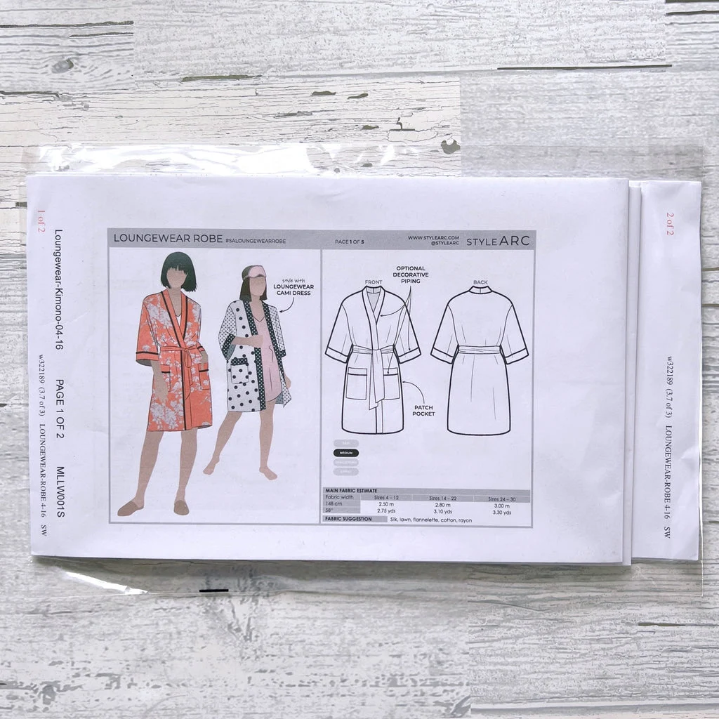Loungewear Robe Sewing Pattern by Style Arc