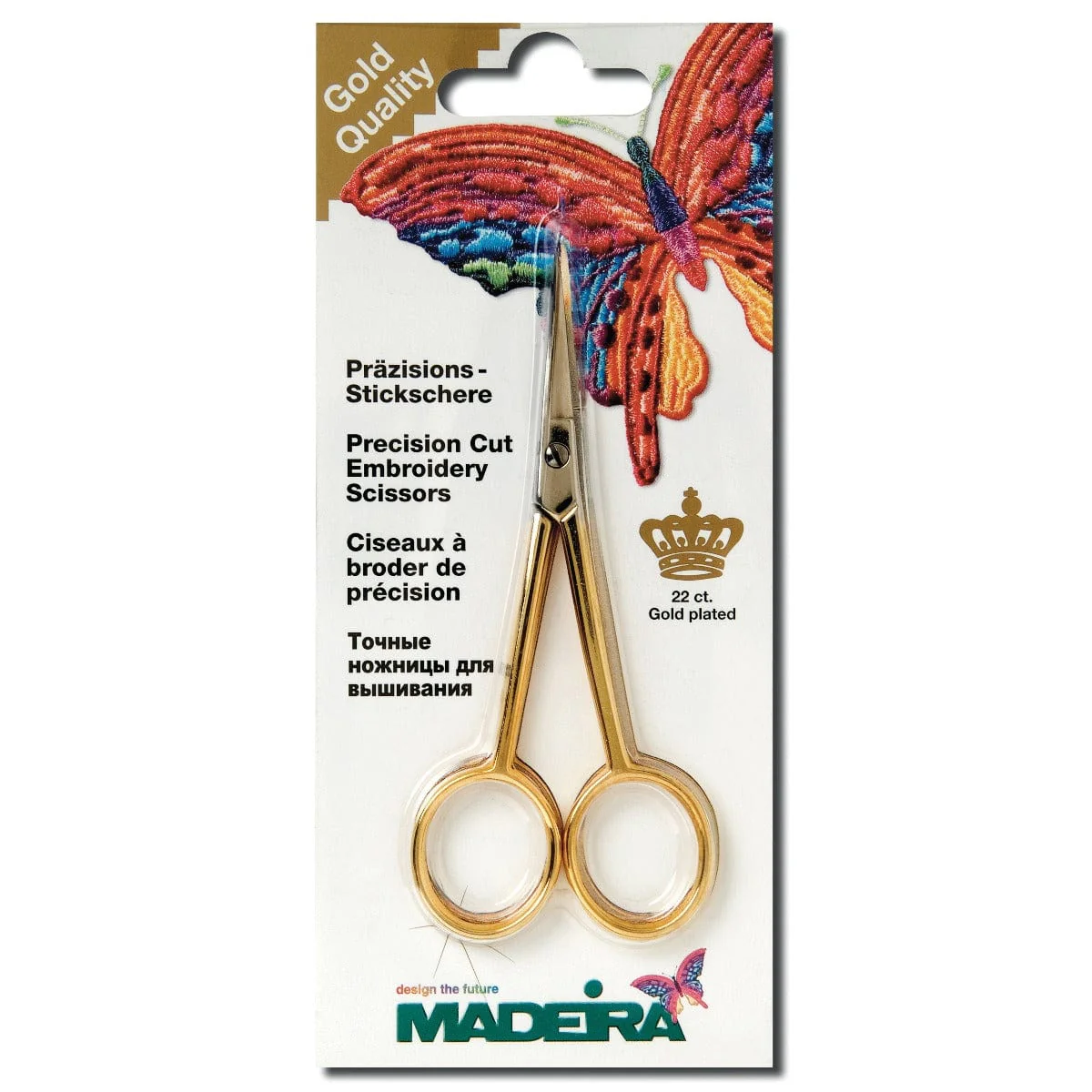 Curved Gold Plated Embroidery Scissors 12cm