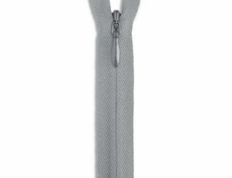 YKK Medium Grey Invisible Zipper 14"