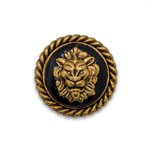 Versace-Style Gold & Black Metal Button (Made in Italy)