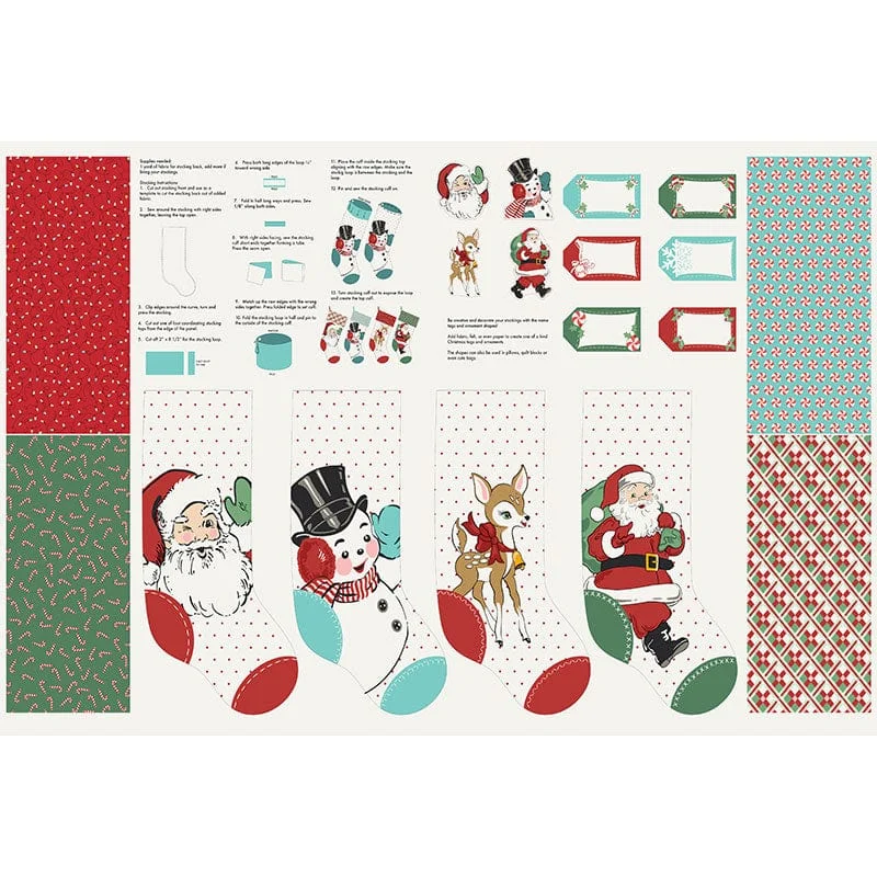 Moda Holly Jolly Stocking Panel Santa 31187-11