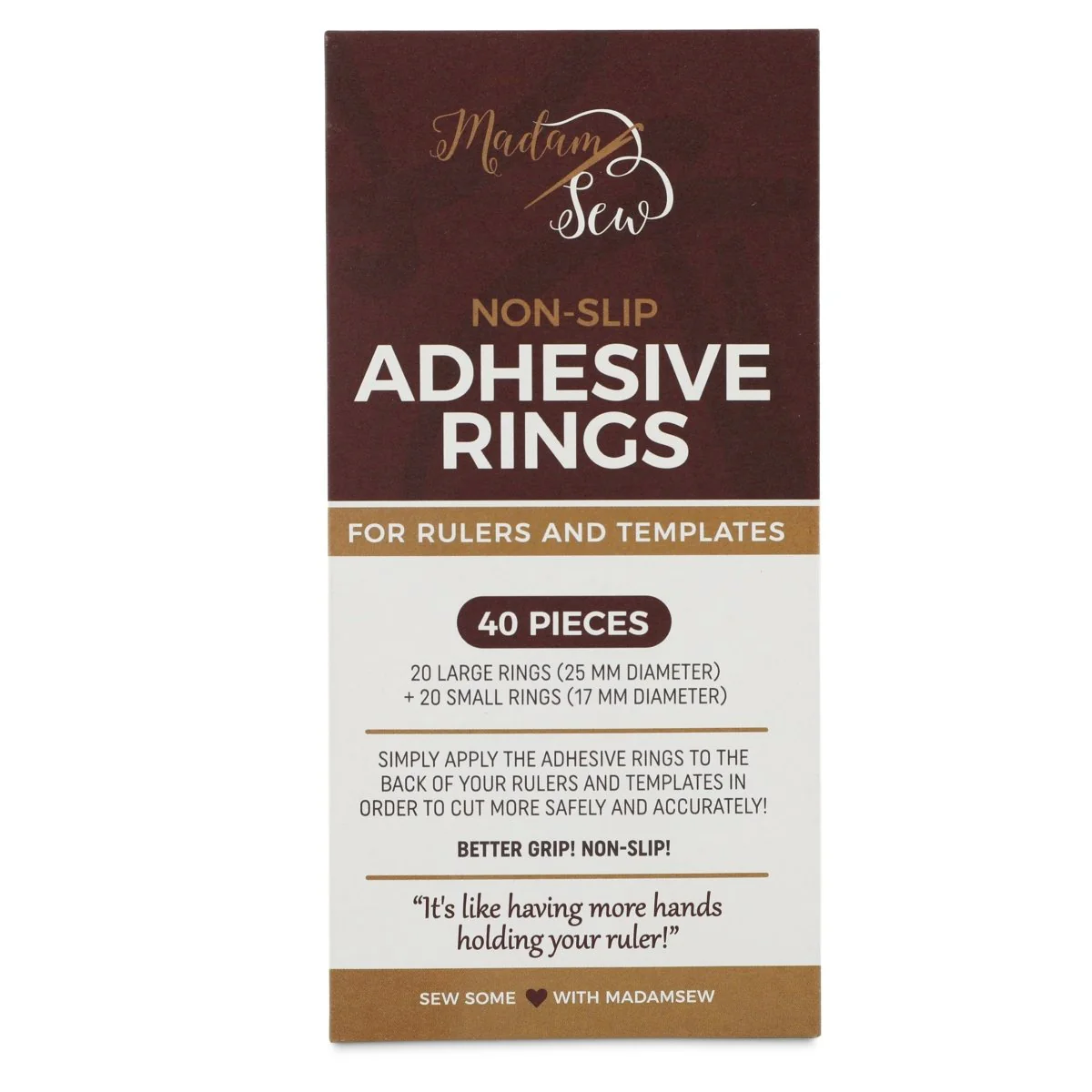 Non-Slip Adhesive Rings for Quilt Rulers and Templates - 40 pcs