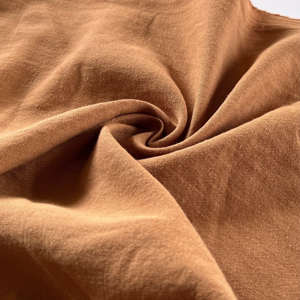 Remnant - Pecan Washed Linen Cotton Twill - 1.44yd