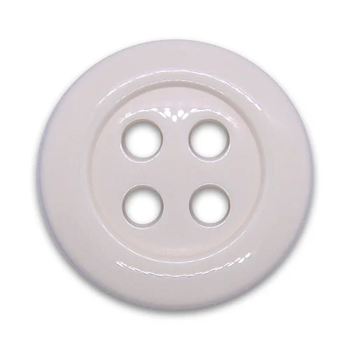 1 1/2" 4-Hole White Plastic Button