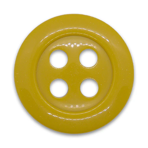 1 3/8" 4-Hole Ballpark Mustard Yellow Plastic Button (Made in Italy)