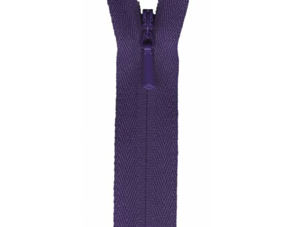 YKK Purple Invisible Zipper 9"