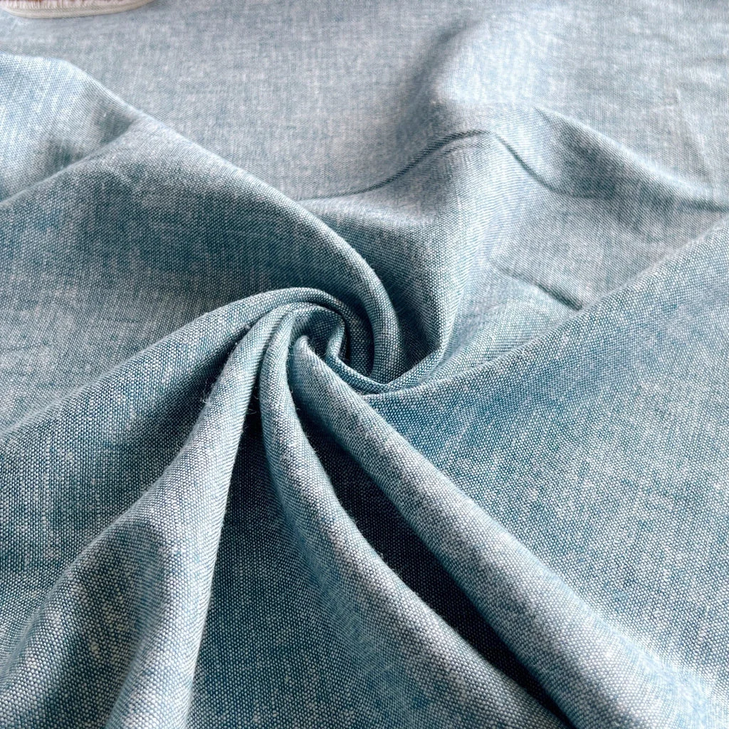 Remnant - Rain Blue Brussels Washer Linen - 1.37yd