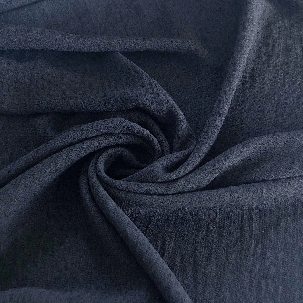 Remnant - Black on Black Textured Jacquard Suiting - 0.74 yds - 0.74 yd