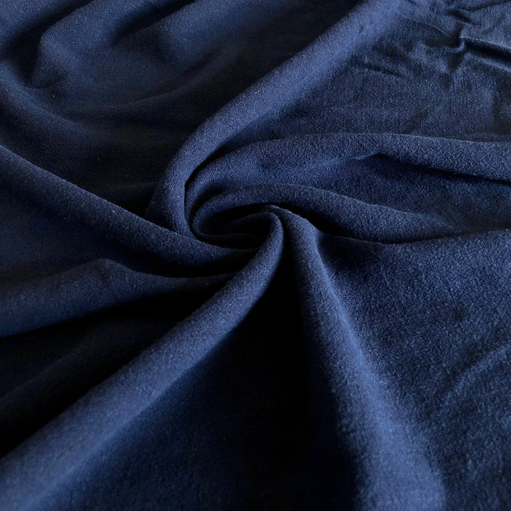 Remnant - Navy Silk Noil - 0.52 yd